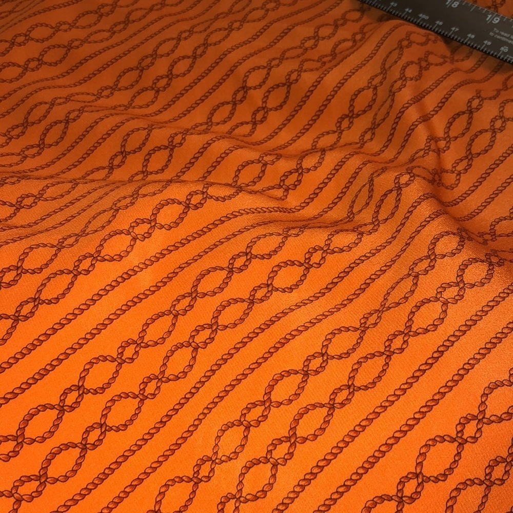 INC International Concepts size 10 orange chain print bias cut for movement - Picture 15 of 15